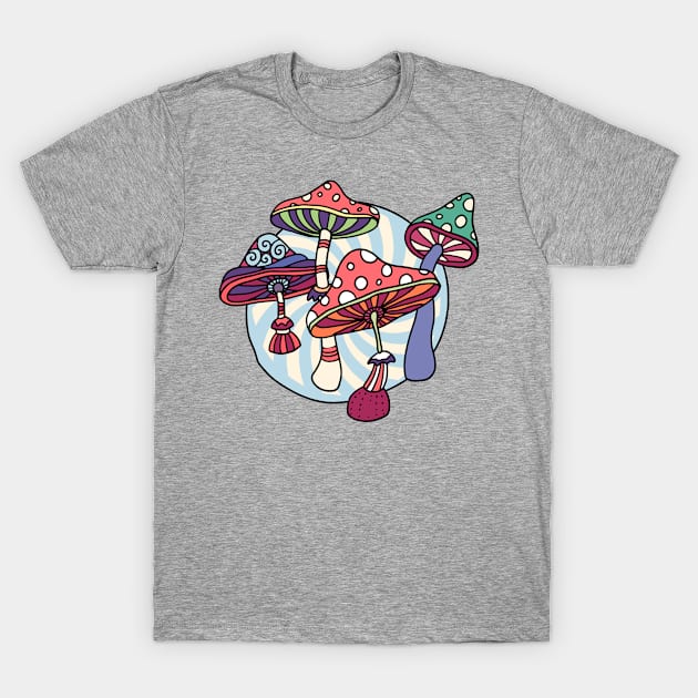 Groovy Mushrooms T-Shirt by JunkyDotCom